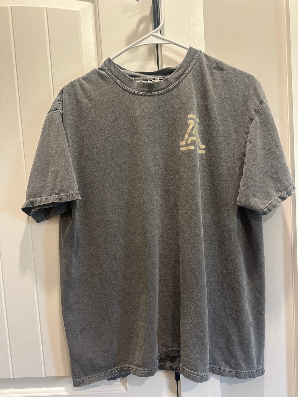 Comfort Colors Men's Washed Gray Crewneck T-Shirt with Subtle Logo